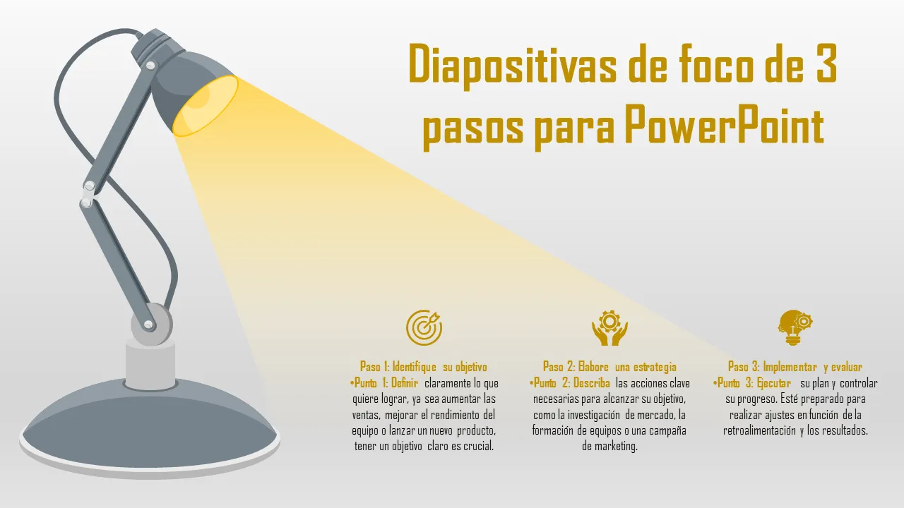 Diapositivas destacadas de 3 pasos para PowerPoint