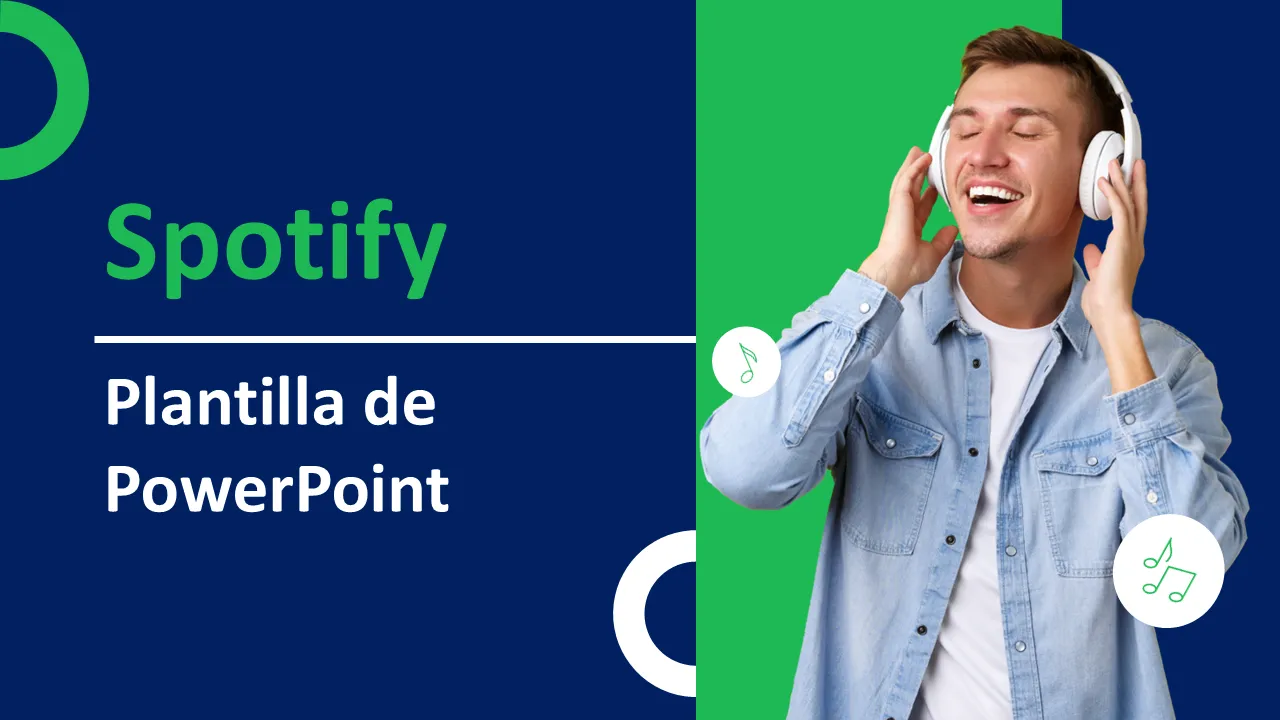 Plantilla de PowerPoint con temática de Spotify