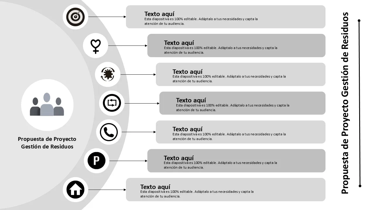 Plantilla de PowerPoint - propuesta de proyecto de gestión de residuos
