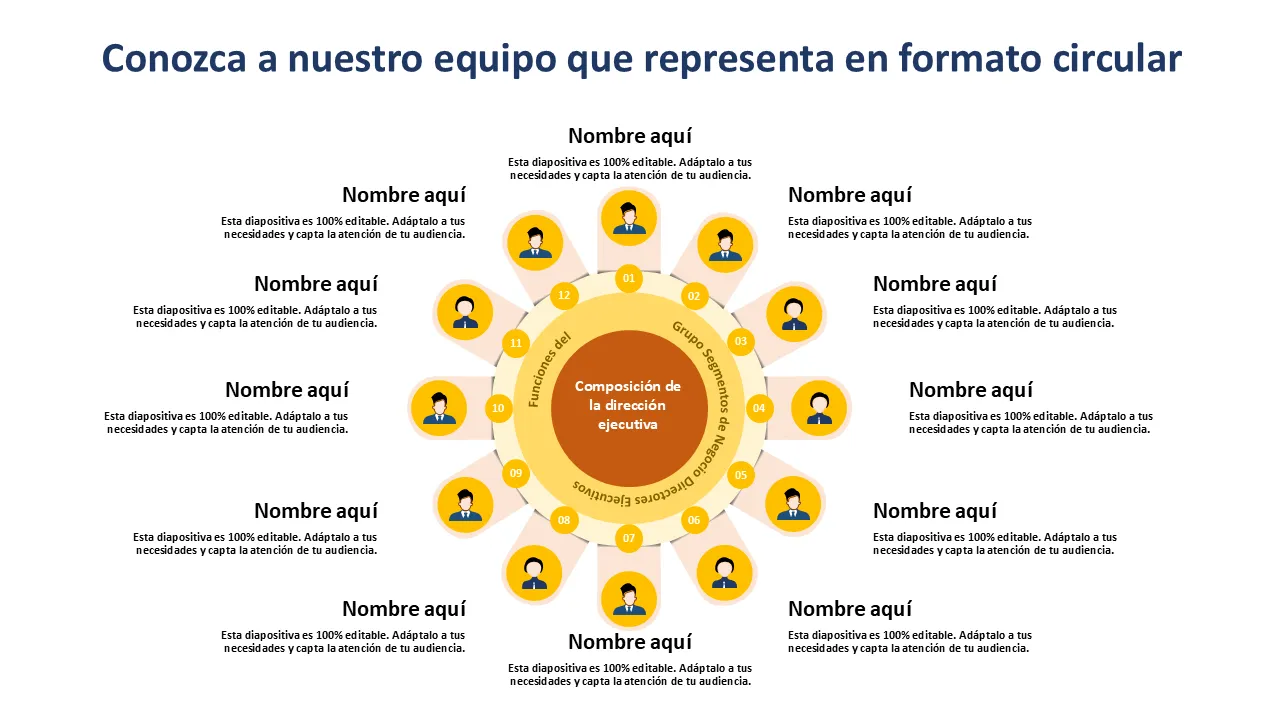 Plantilla de presentación circular del equipo