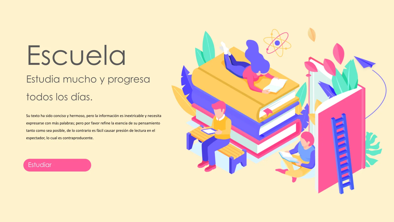 Plantilla de presentación de informe educativo fresco 2.5D