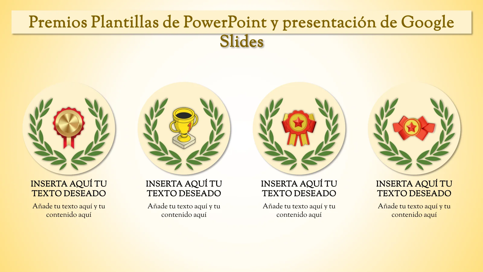 Premios Plantillas de PowerPoint para presentaciones de Google Slides